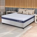 Ver imagem 1 de Conjunto Box Branco Durban Azul Espuma D28 Viúva 128x188x57 - King House