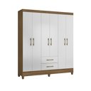 Ver imagem 2 de Guarda Roupa 6 Portas 2 Gavetas Branco/castanho Panamá Moval Móveis 182x153x47