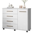 Ver imagem 2 de Cômoda Flora 1 Porta 4 Gavetas 1,25 M - Comoda para Quarto - Demobile:branco