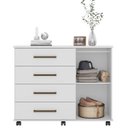 Ver imagem 3 de Cômoda Flora 1 Porta 4 Gavetas 1,25 M - Comoda para Quarto - Demobile:branco