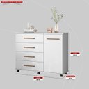 Ver imagem 4 de Cômoda Flora 1 Porta 4 Gavetas 1,25 M - Comoda para Quarto - Demobile:branco