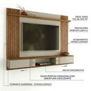 Ver imagem 5 de Painel para TV Anne 70" 180cm MDF com Portas Correr Off White Peternella Móveis