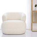 Ver imagem 3 de Poltrona Decorativa Sala de Estar Recepção Suiça Bouclé - Amarena Móveis