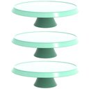 Ver imagem 1 de Kit 3 Boleiras com Pedestal Verde Menta Pratos para Bolos 28cm Balcões de Confeitarias Eventos