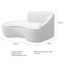 Ver imagem 5 de Kit Divã Recamier Orgânico Marrocos 200cm Lado Esquerdo e 1 Poltronas Amore Bouclé Branco