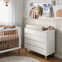 Ver imagem 4 de Cômoda Infantil 4 Gavetas Luny Branco com Nogueira