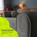 Ver imagem 5 de Sofá Cama Cotton 1,50m Xpand Tech Tecido Velourê Cinza Escuro Cama Inbox