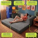 Ver imagem 4 de Sofá Cama Cotton 1,50m Xpand Tech Tecido Velourê Cinza Escuro Cama Inbox