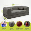 Ver imagem 3 de Sofá Cama Cotton 1,50m Xpand Tech Tecido Velourê Cinza Escuro Cama Inbox