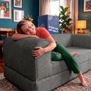 Ver mais imagens de Sofá Cama Cotton 1,50m Xpand Tech Tecido Velourê Cinza Escuro Cama Inbox