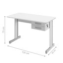 Ver imagem 2 de Mesa de Escritório Escrivaninha com 2 Gavetas Boston - Branco