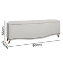 Ver imagem 6 de Calçadeira Sapateira Baú Holanda 0,90 Linho Branco - Star Confort