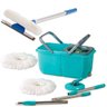 Spin Mop 360 Cesto Inox com 2 Refil e Rodo Limpa Vidros Cabo 50 Cm - 1