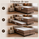 Ver imagem 5 de Cama Box Solteiro com Auxiliar 3 em 1 Real Plus 88CMX188CM Marrom Design