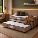 Ver imagem 7 de Cama Box Solteiro com Auxiliar 3 em 1 Real Plus 88CMX188CM Marrom Design