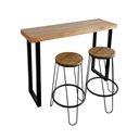 Ver imagem 1 de Conjunto Industrial 120cm Guatemala Aparador com 2 Banquetas Industriais Base Ferro Preto Preto