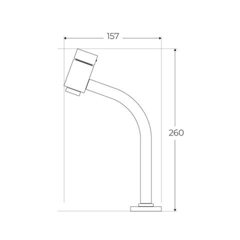 Torneira para Banheiro de Mesa Bica Média 1/2" Piazza Preto Addra