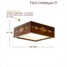 Luminária Decorativa Madeira Plafon Maresias Nog 20cm:Pau Ferro - 3