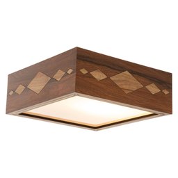 Luminária Decorativa Madeira Plafon Maresias Nog 20cm:Pau Ferro - 5