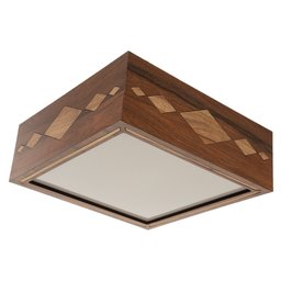 Luminária Decorativa Madeira Plafon Maresias Nog 20cm:Pau Ferro - 4
