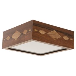 Luminária Decorativa Madeira Plafon Maresias Nog 20cm:Pau Ferro - 8
