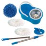 Spin Mop 360 Esfregão Cesto Inox com 2 refil Microfibra e 1 Refil Tira Pó - 1