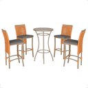Ver imagem 1 de Mesa Bistro e 4 Banquetas Roma Fendi Corda Náutica 11 Terra Cota