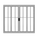 Ver imagem 1 de Janela Vitro 4 Folhas Alumínio Brilhante C/grade 1,00x1,50