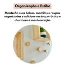 Ver imagem 5 de Ganchos Cabideiros de Parede Madeira Maciça Cru 3 Peças - Design Minimalista