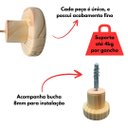 Ver imagem 4 de Ganchos Cabideiros de Parede Madeira Maciça Cru 3 Peças - Design Minimalista