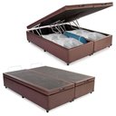Ver imagem 1 de Cama Box Baú King Bipartido Sintético Sereneprime Marrom 192x203x44