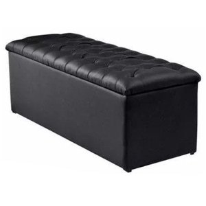 Calçadeira Recamier Baú Casal 140cm Sofia Napa Preto- Ds Estofados