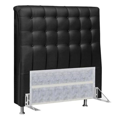 Cabeceira Casal King 195cm Ana Para Cama Box Napa Preto - DS Estofados