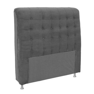 Cabeceira Casal King 195cm Ana Para Cama Box Suede Cinza - DS Estofados