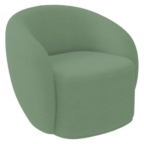 Poltrona para Sala de Estar Giratória Orgânica Garbin K04 Bouclê Verde - Mpozenato