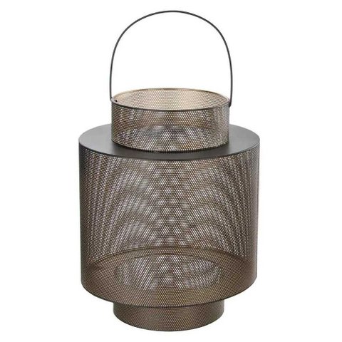 Lanterna Decorativa de Metal Preto e Bronze 24cm SD0276 BTC