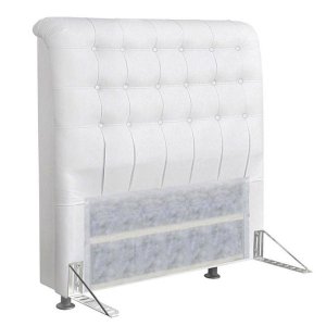 Cabeceira Solteiro 90cm Ana Para Cama Box Napa Branco - DS Estofados