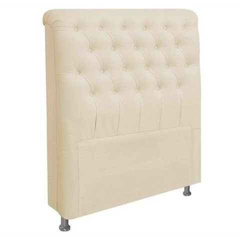Cabeceira Solteiro 90cm Ana Para Cama Box Napa Bege - DS Estofados