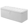 Kit Cabeceira Mais Calçadeira Baú Casal King 195cm Para Cama Box Paris Napa Branco - DS Estofados - 3