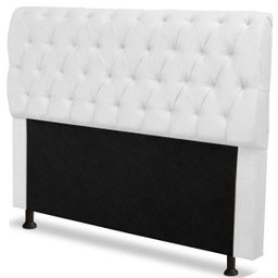 Kit Cabeceira Mais Calçadeira Baú Casal King 195cm Para Cama Box Paris Napa Branco - DS Estofados - 2