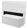 Kit Cabeceira Mais Calçadeira Baú Casal King 195cm Para Cama Box Paris Napa Branco - DS Estofados - 1
