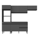 Ver imagem 6 de Cozinha Completa 7 Portas 1 Gaveta MDF MDP 251,5cm Cinza