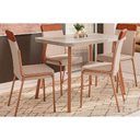 Ver imagem 1 de Conjunto: Mesa de Cozinha Stellar 1598 Aço C/ Tampo Madeirado 120x80cm e 4 Cadeiras Duo Rose/petra