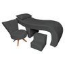Kit Maca Metalasse Vermelha com Mocho e Escadinha 80 Cm Base Slk Decor Nina Cinza - 1