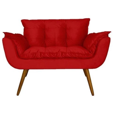 Namoradeira Poltrona Sofá decorativa 02 Lugares Opalla Vermelho - SA Móveis