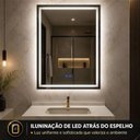 Ver imagem 3 de Espelho LED para Banheiro Retangular Touch 3 Cores de Luz com Desembaçador Bivolts 80x60cm