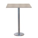 Ver imagem 1 de Mesa Pisa Beta Bistrô Fratini 107,50cm (a) Disco Redondo Inox Tampo Mdp Quadrado Castanheira 60cm(l
