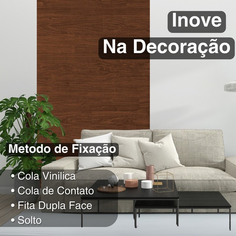 Piso Vinil 0,7mm Pvc em Manta Imita o Madeirado 1x1mt (1m²) Cor:219101 - 5