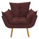 Ver imagem 2 de Poltrona Decorativa Opala Pés Palito Bordô - Ds Estofados