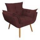 Ver imagem 1 de Poltrona Decorativa Opala Pés Palito Bordô - Ds Estofados